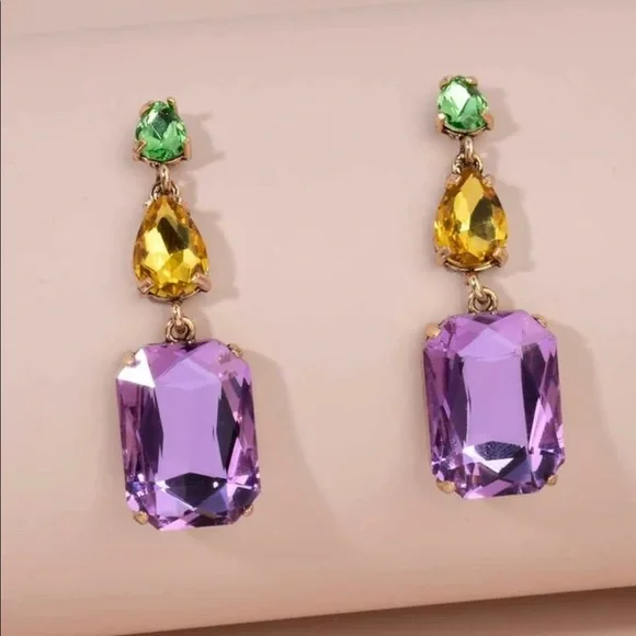 Mardi Gras Earrings - Picture 3 of 3